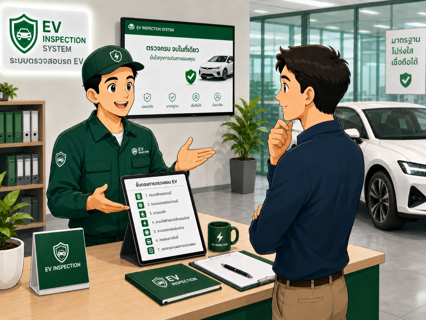 ระบบตรวจรถ EV | ระบบประเมินสภาพรถไฟฟ้าพร้อมออกใบเกรด